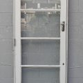 Wooden Mid Century 4-Light Door Hung in Frame