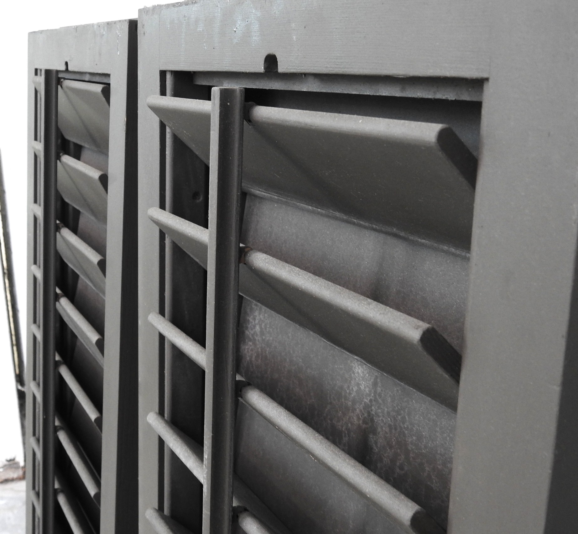Cedar Louvre Articulating Shutters - Dark Stain Finish