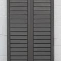 Cedar Louvre Articulating Shutters - Dark Stain Finish