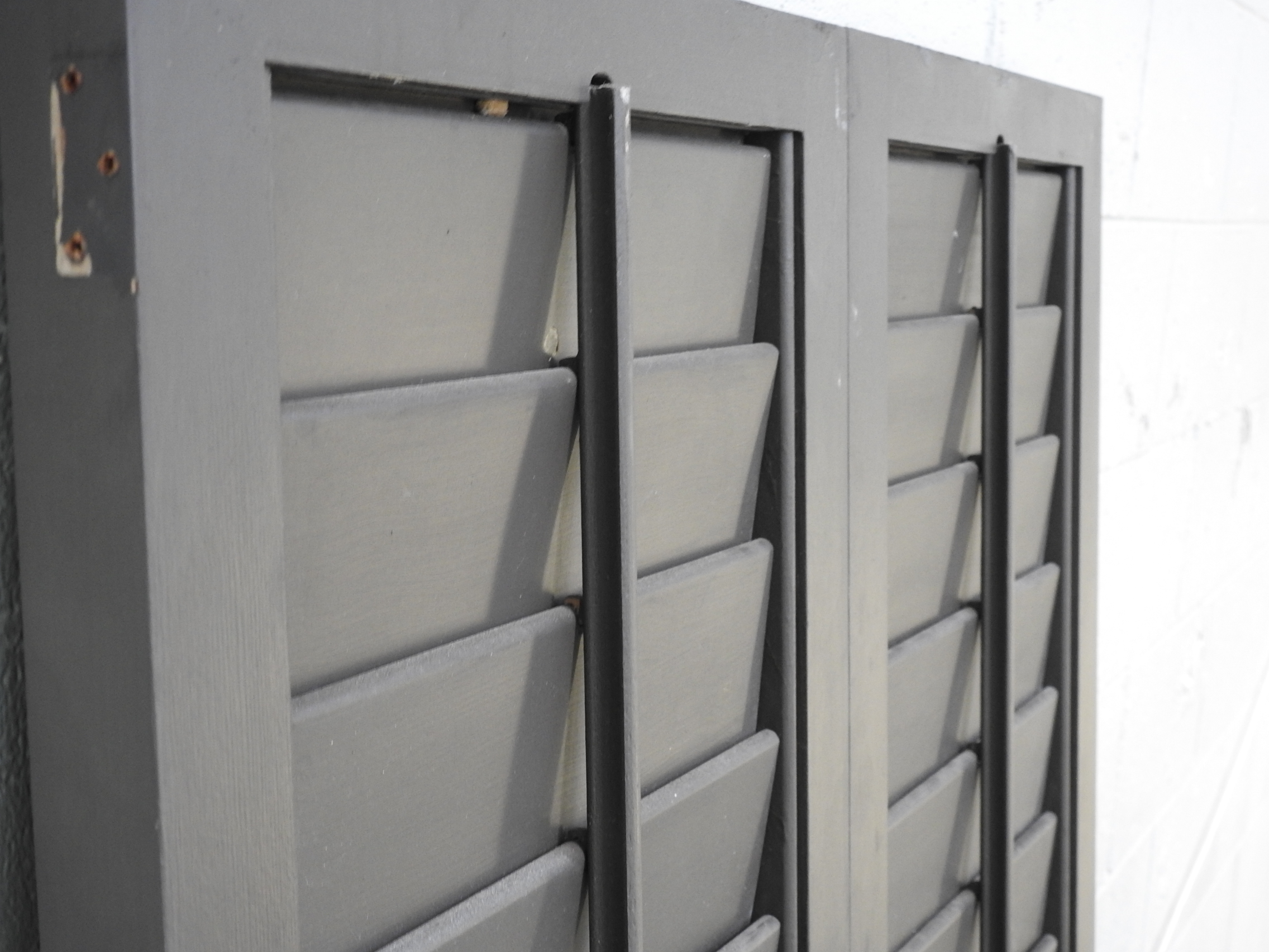 Cedar Louvre Articulating Shutters - Dark Stain Finish