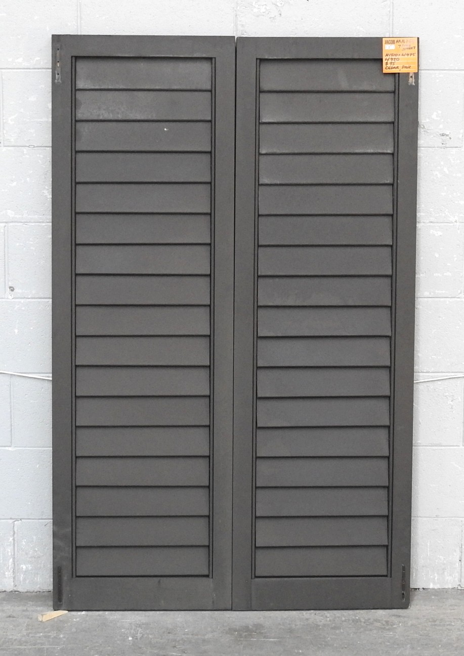 Cedar Louvre Articulating Shutters - Dark Stain Finish