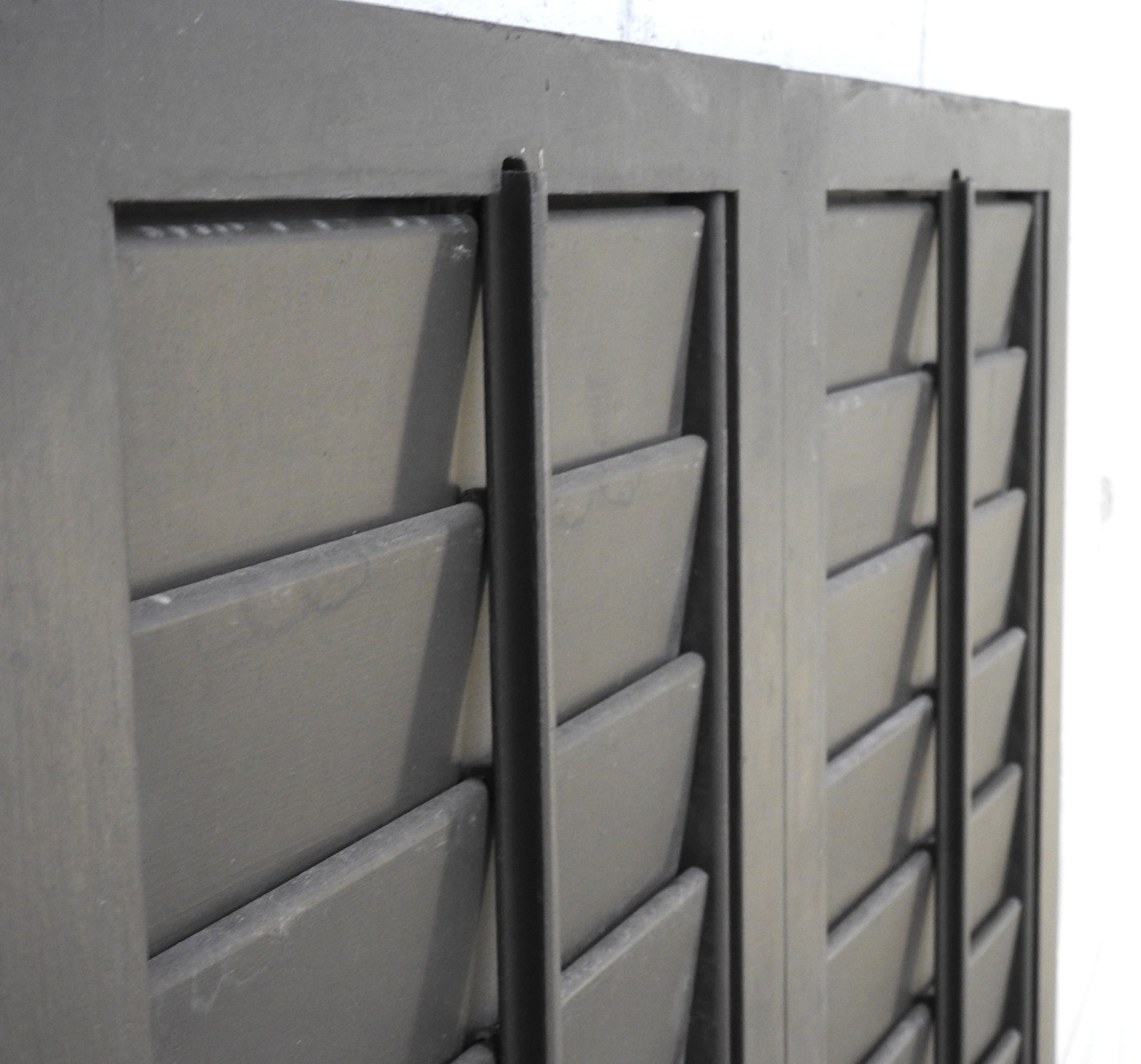 Cedar Louvre Articulating Shutters - Dark Stain Finish