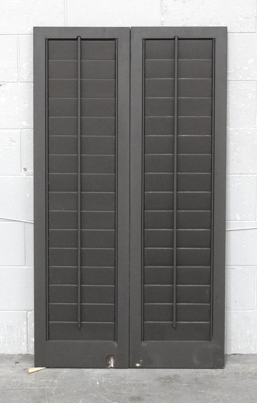 Cedar Louvre Articulating Shutters - Dark Stain Finish