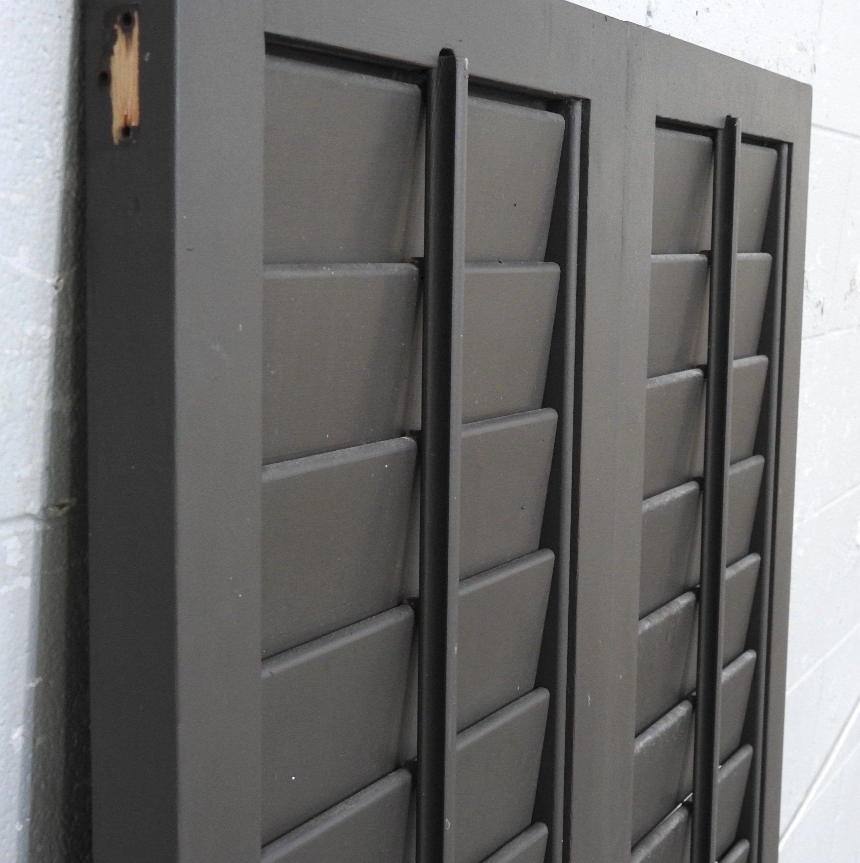 Cedar Louvre Articulating Shutters - Dark Stain Finish