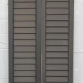 Cedar Louvre Articulating Shutters - Dark Stain Finish