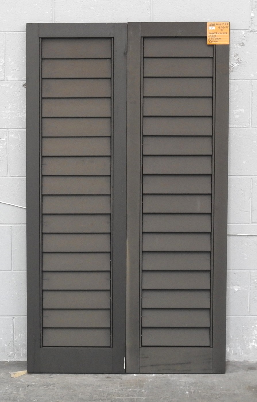 Cedar Louvre Articulating Shutters - Dark Stain Finish