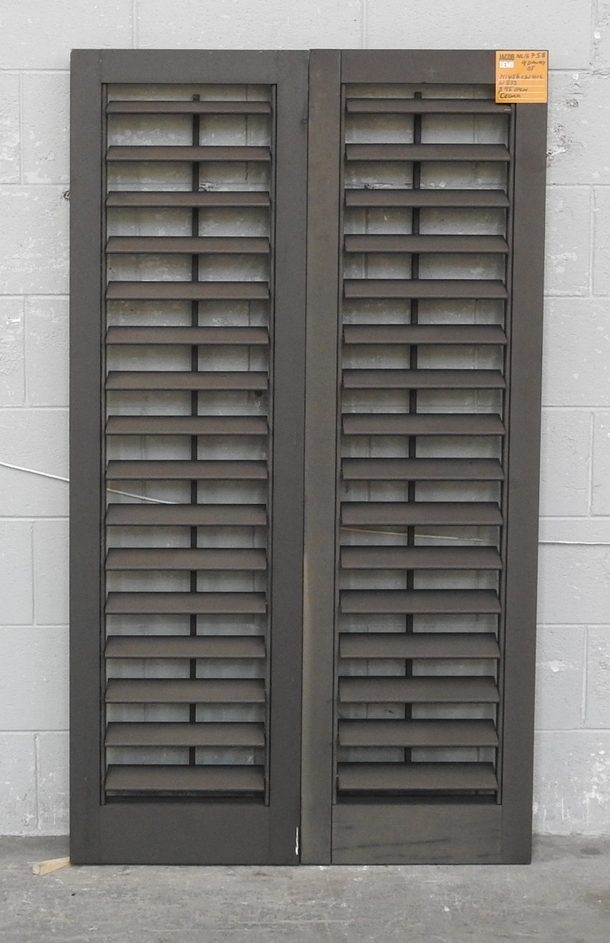 Cedar Louvre Articulating Shutters - Dark Stain Finish