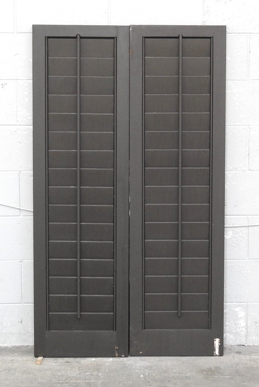 Cedar Louvre Articulating Shutters - Dark Stain Finish