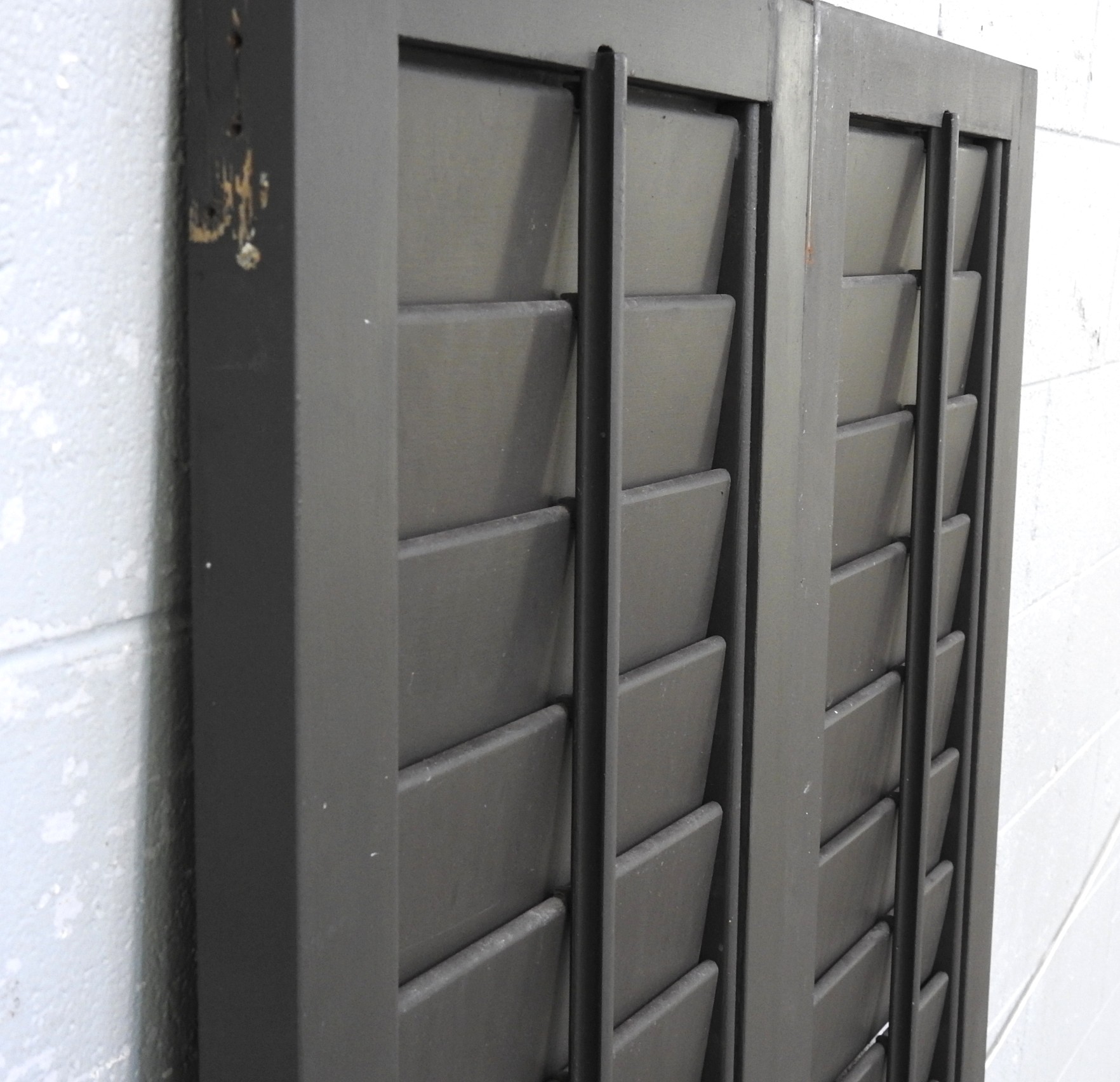 Cedar Louvre Articulating Shutters - Dark Stain Finish