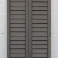 Cedar Louvre Articulating Shutters - Dark Stain Finish