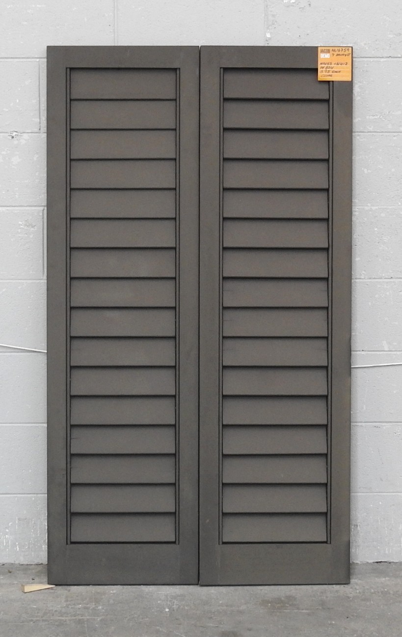 Cedar Louvre Articulating Shutters - Dark Stain Finish