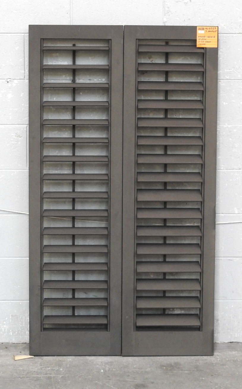 Cedar Louvre Articulating Shutters - Dark Stain Finish