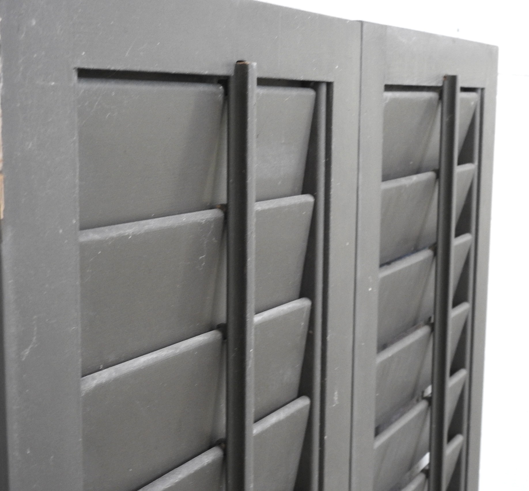 Cedar Louvre Articulating Shutters - Dark Stain Finish