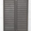 Cedar Louvre Articulating Shutters - Dark Stain Finish