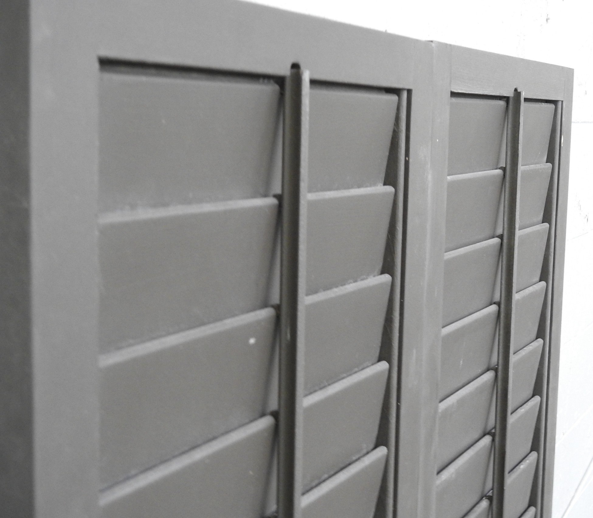 Cedar Louvre Articulating Shutters - Dark Stain Finish