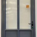 Denim blue aluminium door with window