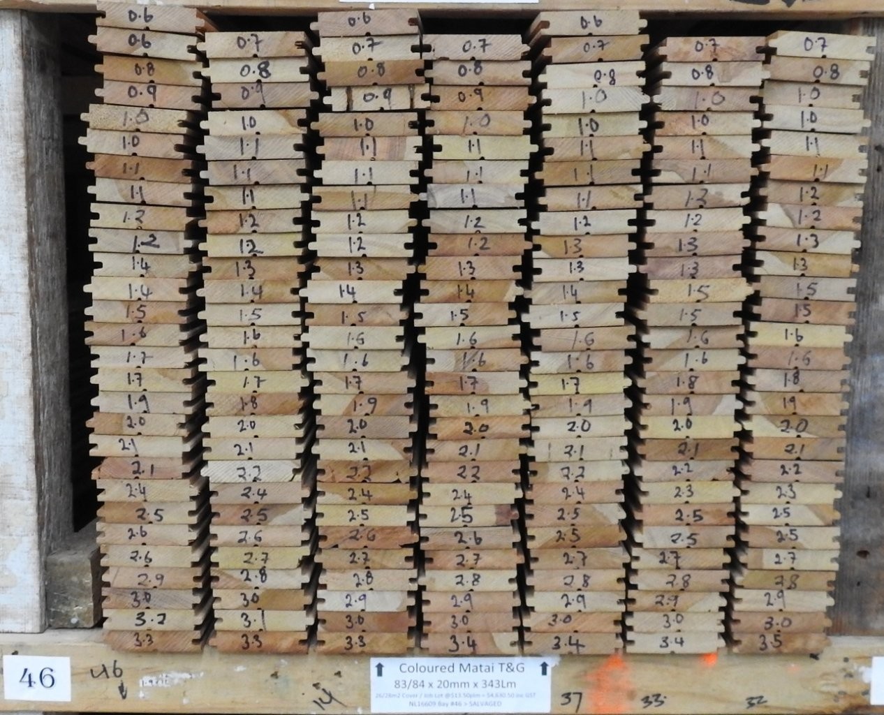 Coloured Matai Tongue & Groove Flooring -288Lm = 22m2 Job Lot