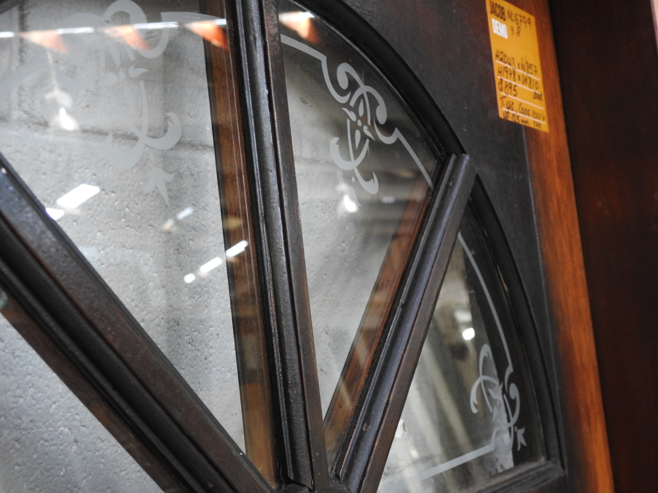 Wooden Exterior Fanlight Door Hung in Frame