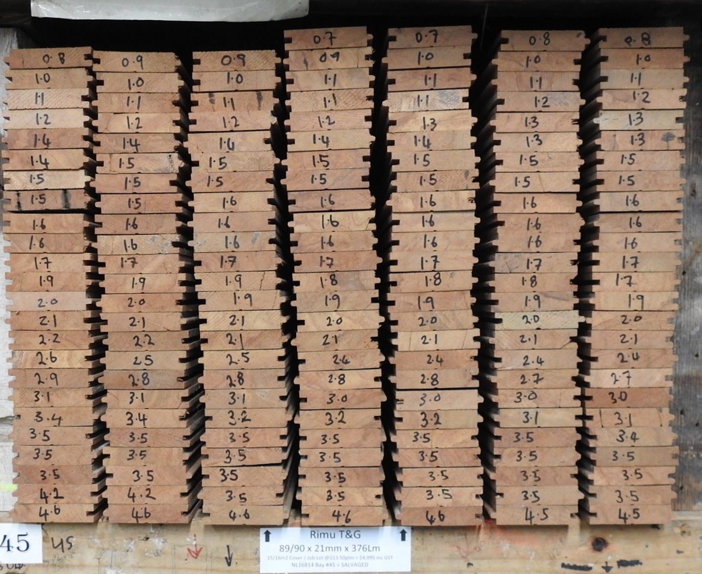 Rimu Tongue & Groove Flooring - 376Lm = 30m2 Job Lot