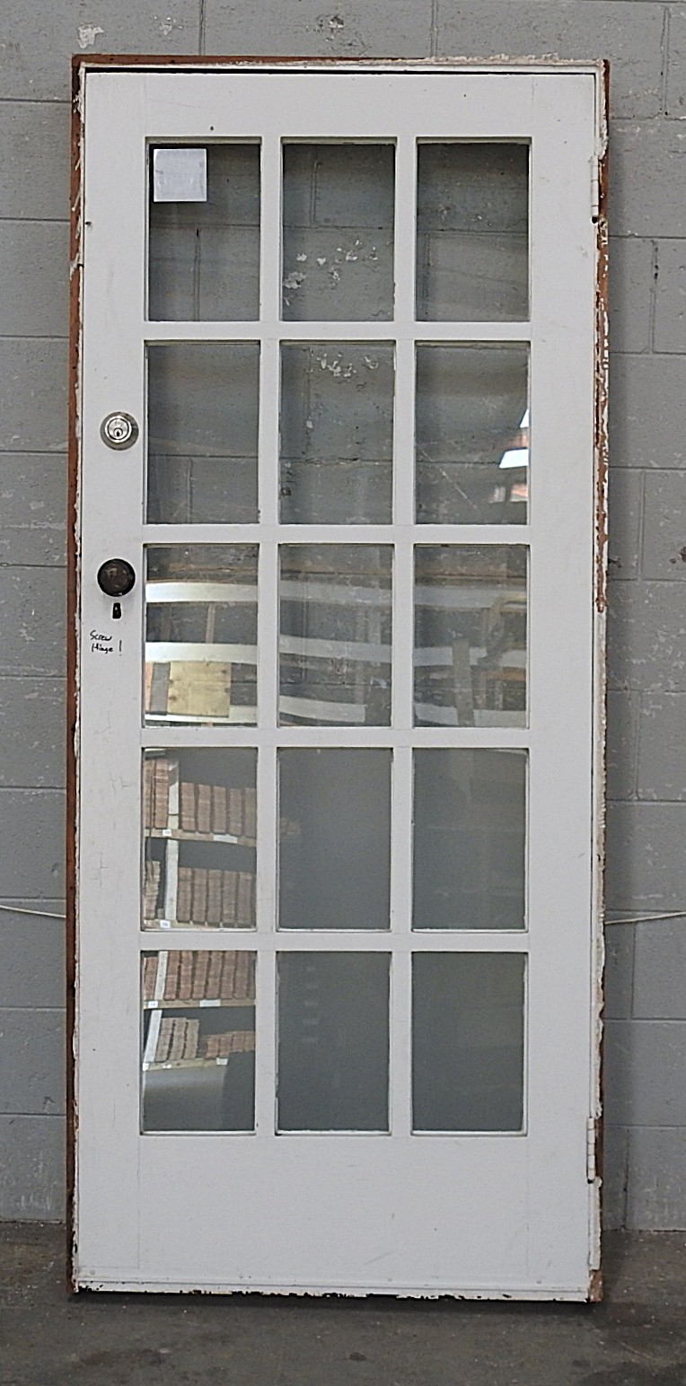 Wooden Bungalow 15-Light Entry Door - Hung