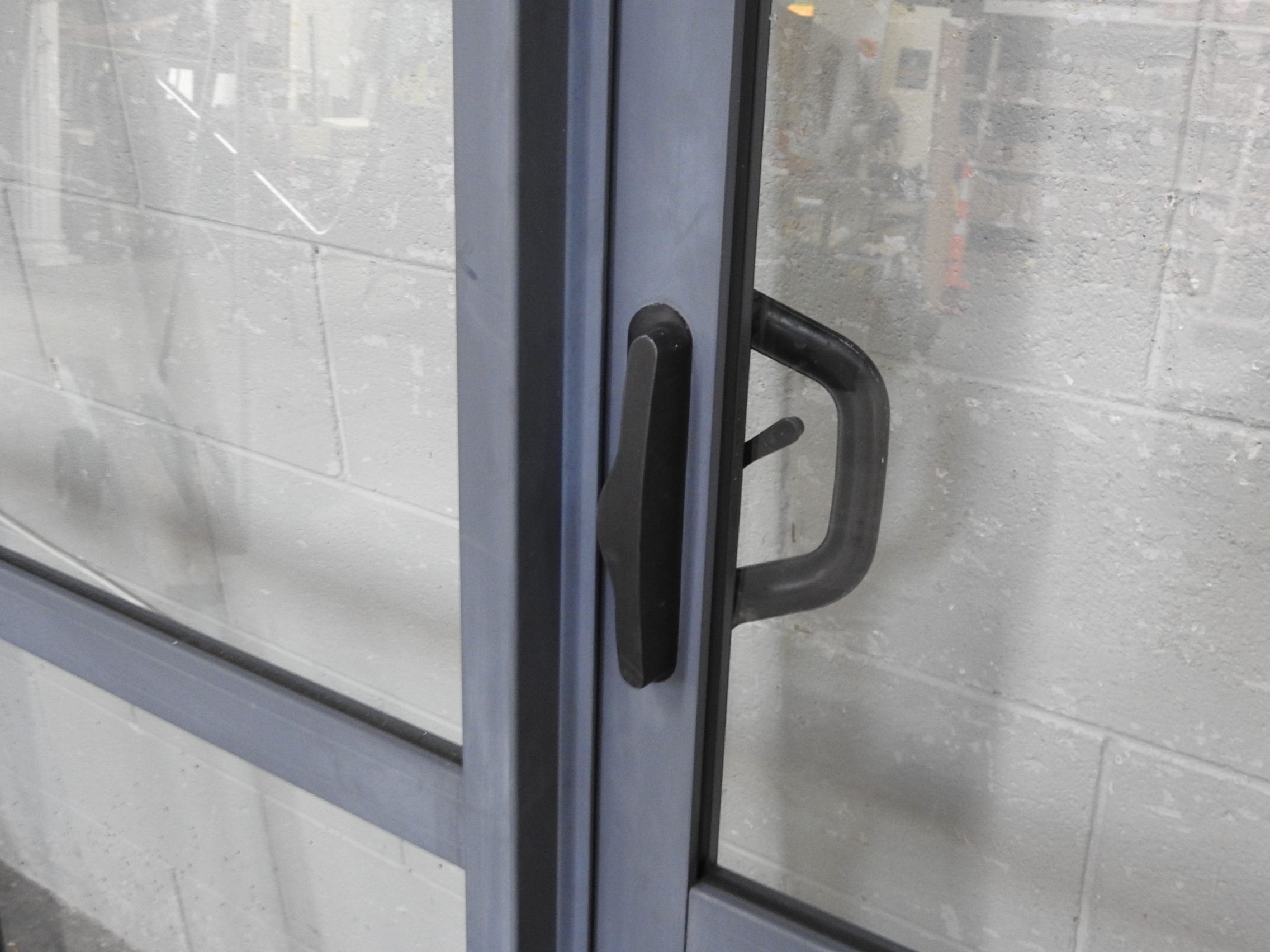 Denim Blue Aluminium Double Sliding Doors