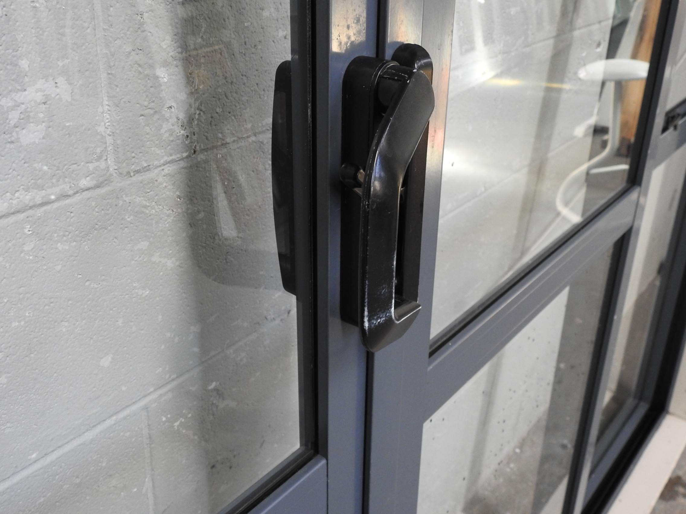 Denim Blue Aluminium Double Sliding Doors