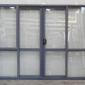 Denim Blue Aluminium Double Sliding Doors