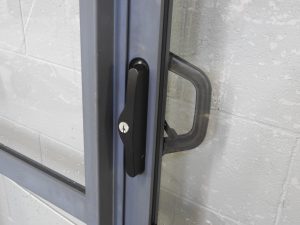 Denim Blue Aluminium Double Sliding Doors