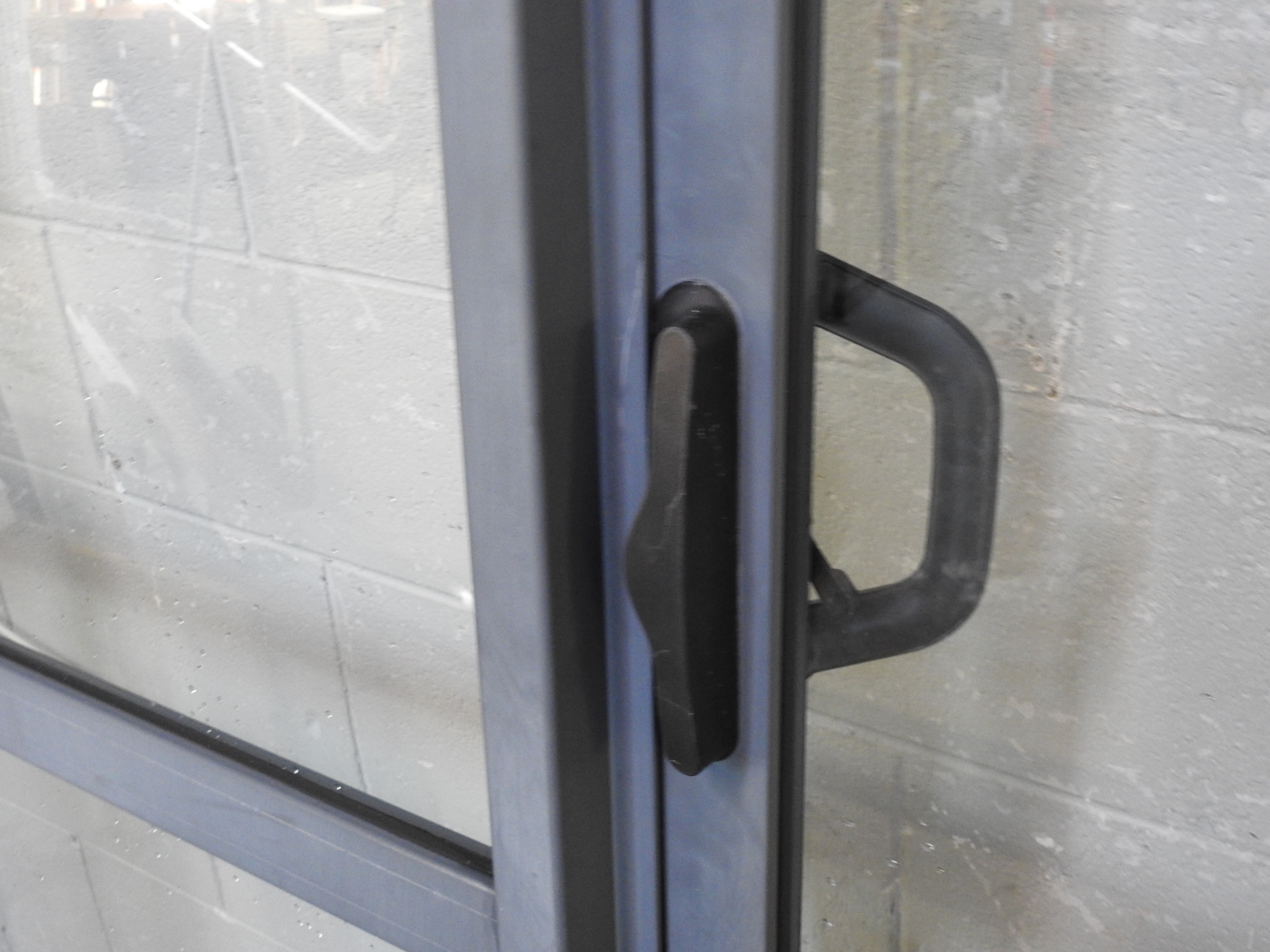 Denim Blue Aluminium Double Sliding Doors
