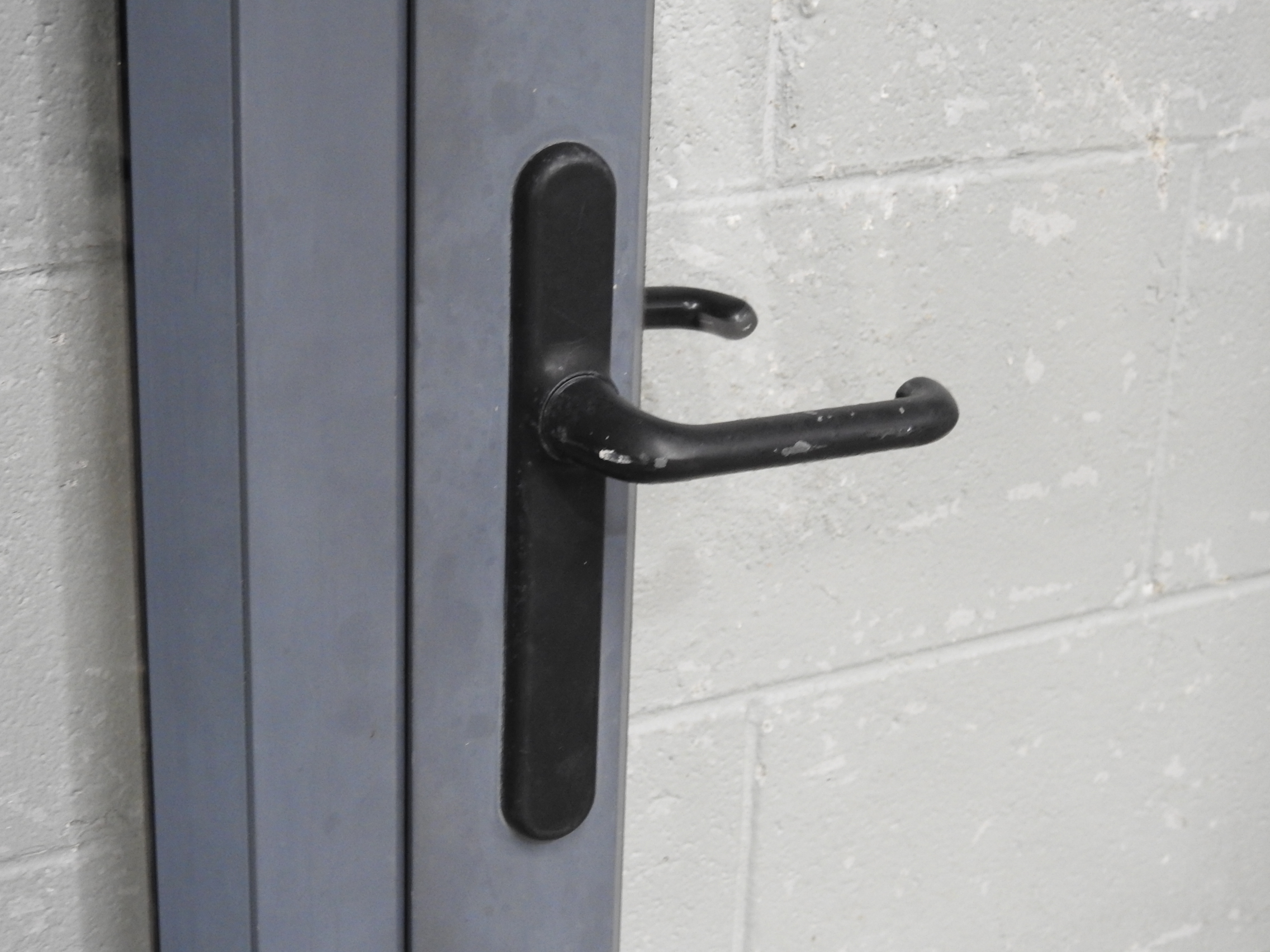 Denim Blue Aluminium French Doors With Sidelights