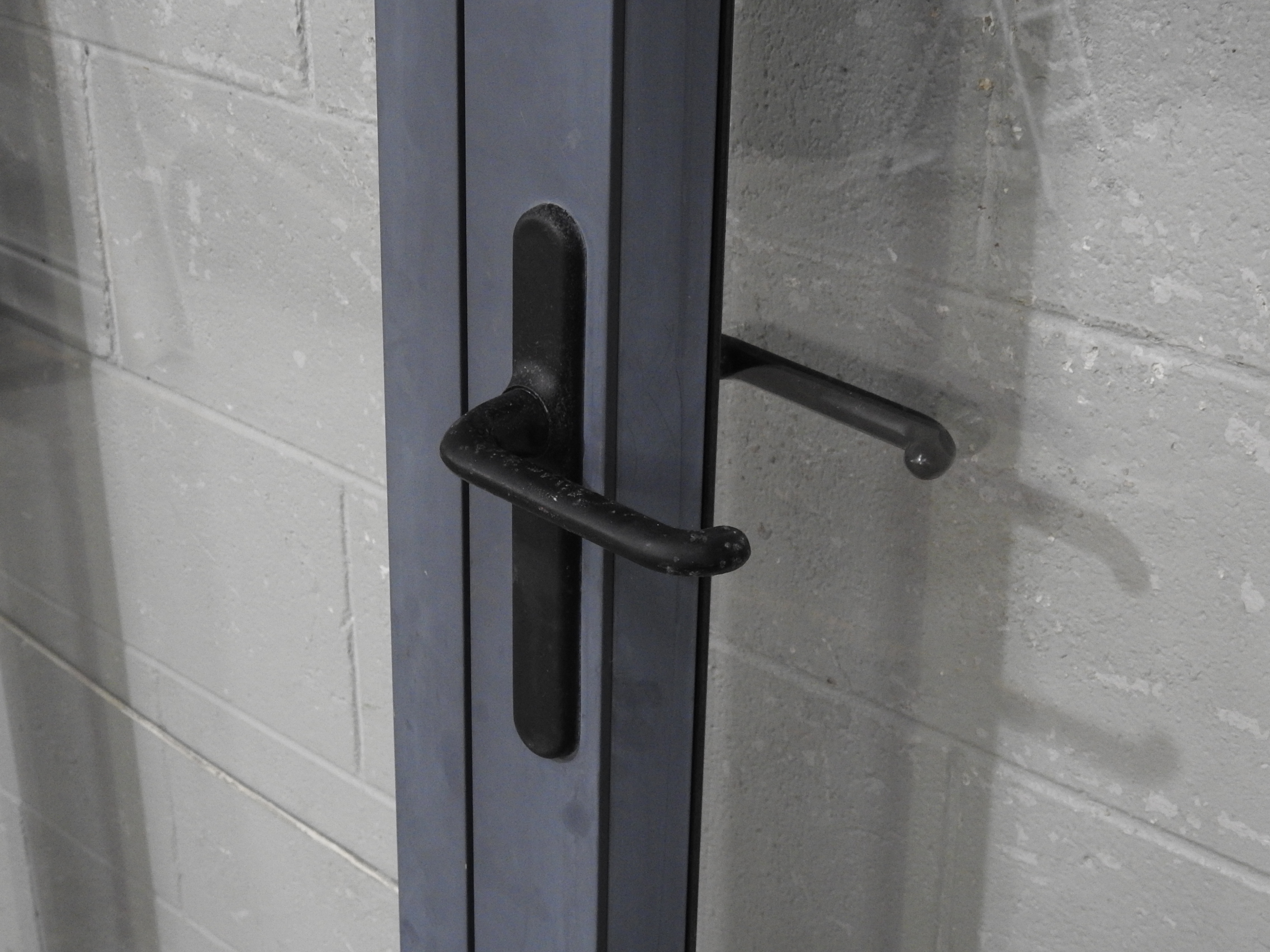 Denim Blue Aluminium French Doors With Sidelights