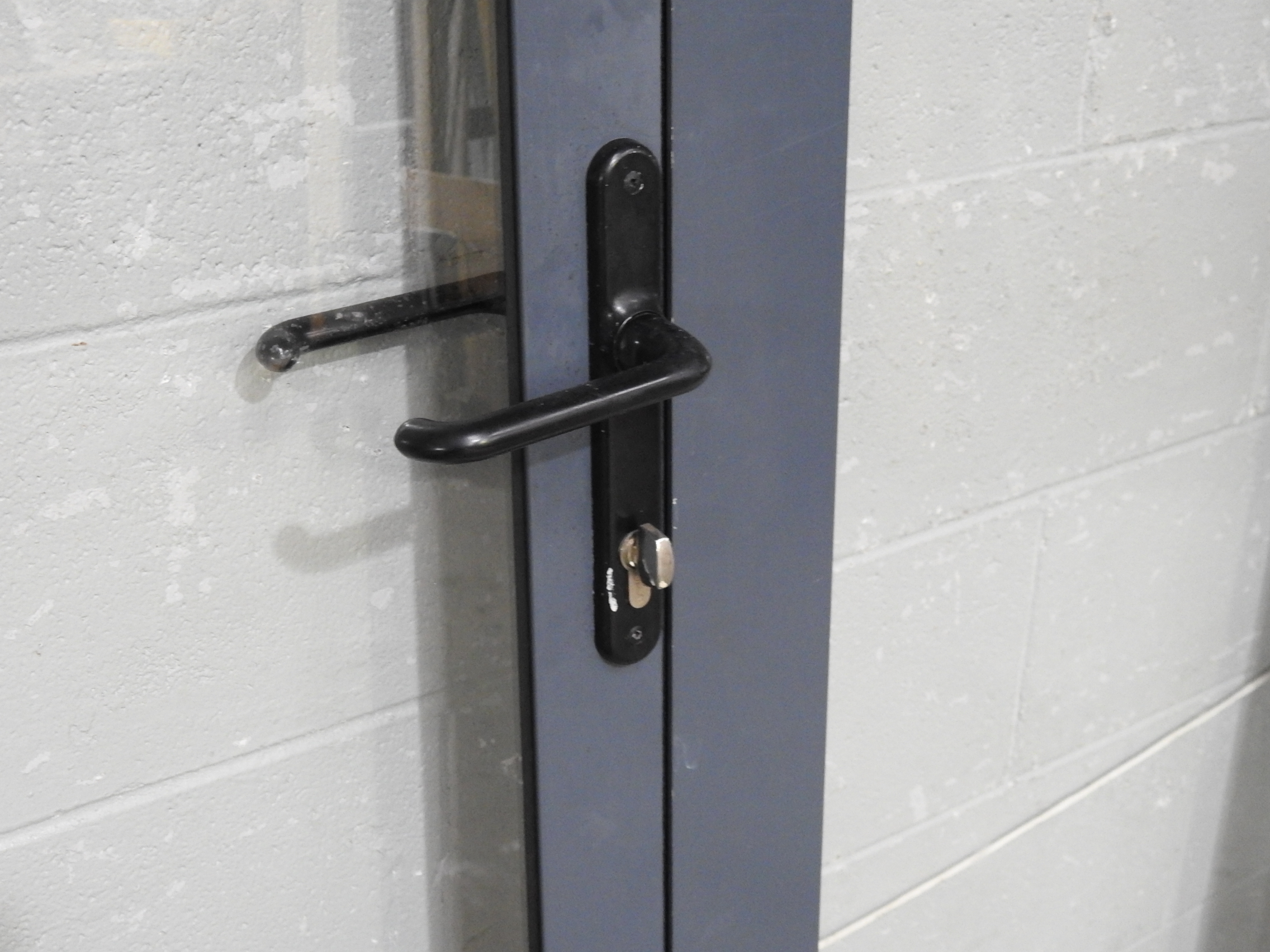 Denim Blue Aluminium French Doors With Sidelights