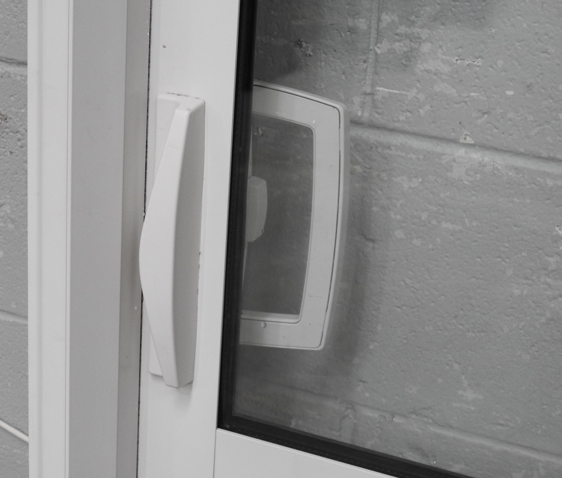 Off White Aluminium Sliding Door - Double Glazed