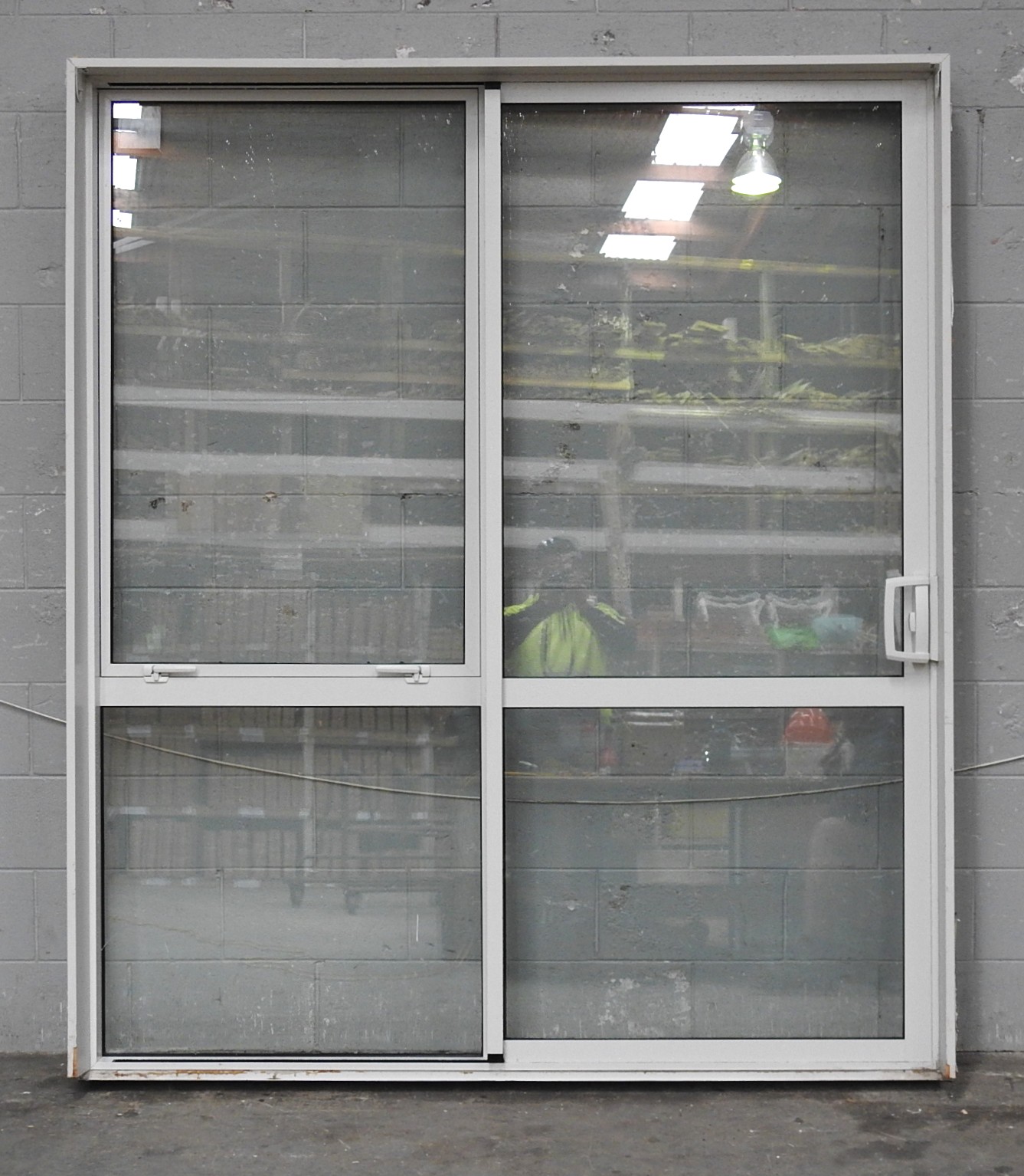 Off White Aluminium Sliding Door - Double Glazed