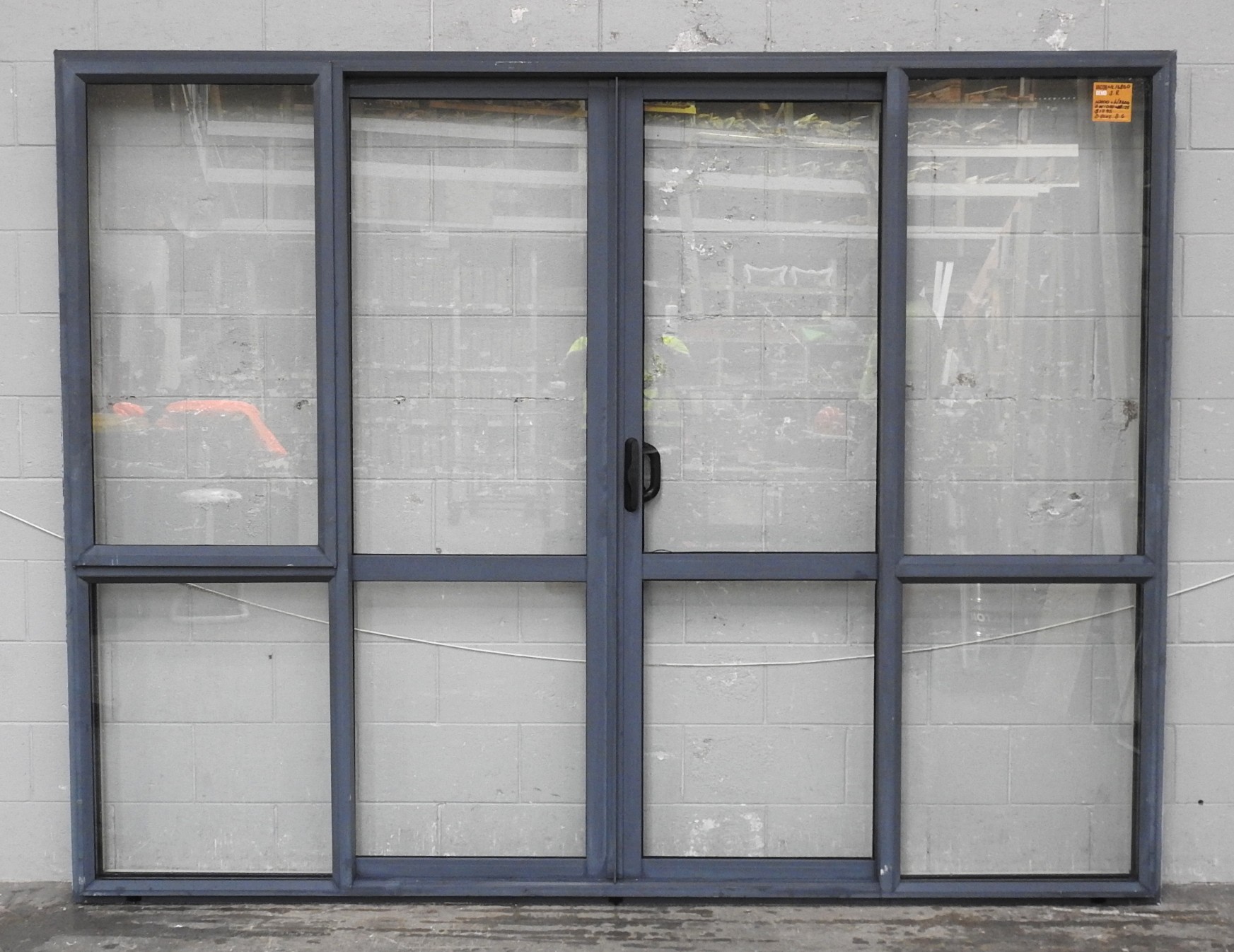 Denim Blue Aluminium Double Sliding Doors