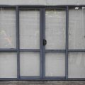 Denim Blue Aluminium Double Sliding Doors