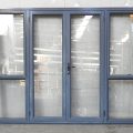 Denim Blue Aluminium French Doors With Sidelights