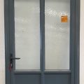 Denim blue Ali Tall Entry Door w Opening Toplight