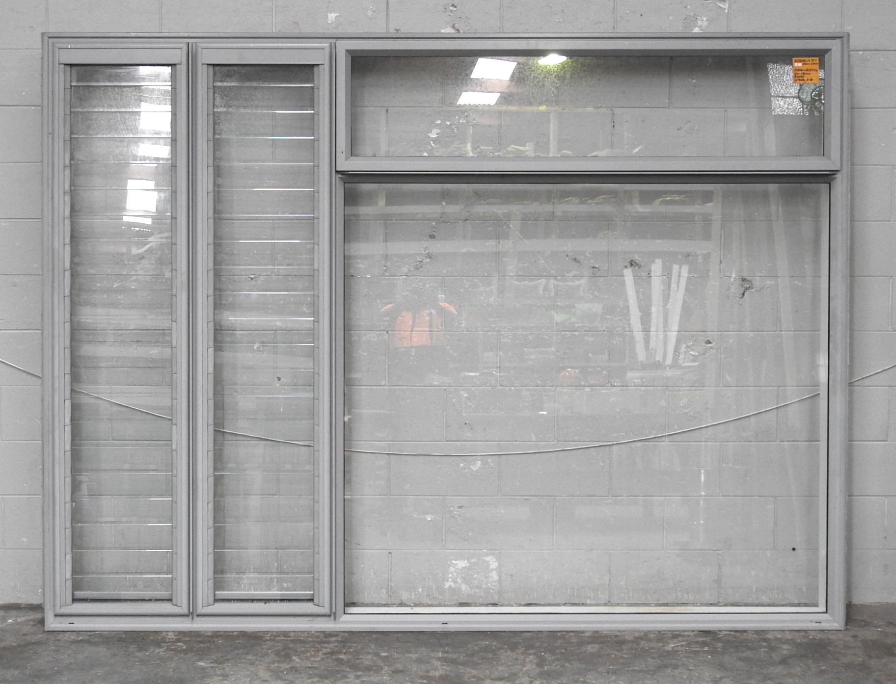Silver Pearl Aluminium Awning / Louvre Window Combo
