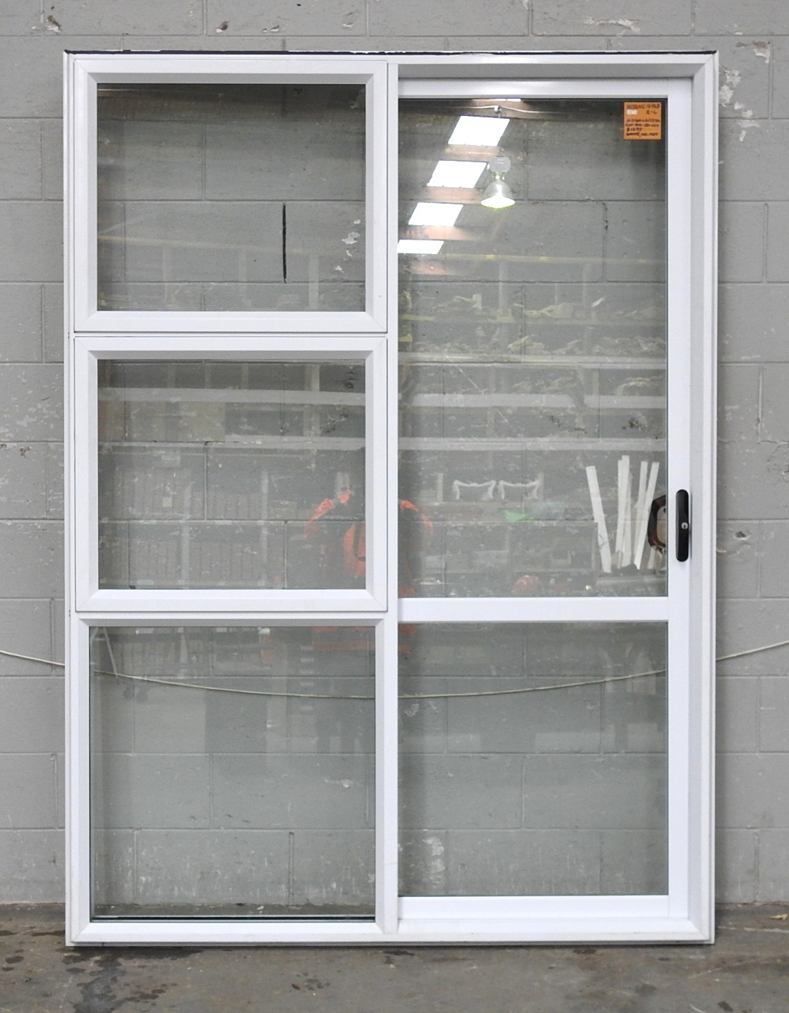 White Aluminium Sliding Door - Opens Right To left