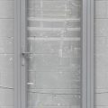 Silver Pearl Aluminium Door - Locked & Needs Glass