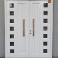 White Aluminium Frame Double Aluminium Door Entry