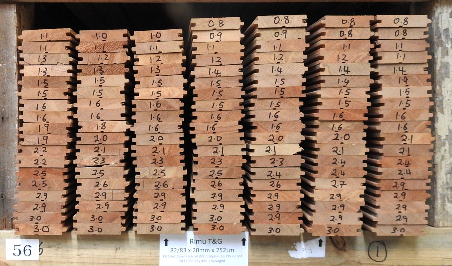 Rimu Tongue & Groove Flooring - 252Lm = 19m2 Job Lot